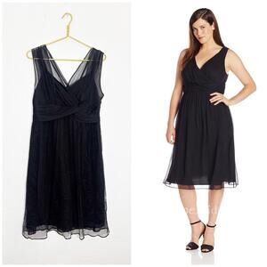NWT L.K. Bennett Evelyn Chiffon Mini Dress Size 10 Black Silk Tulle Cocktail